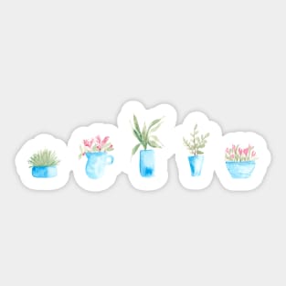Watercolor Botanical potted plants Sticker